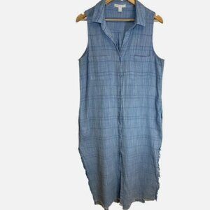 Chelsea & Violet Blue Cotton Sleeveless Boho Festival Beach  Maxi Dress  Large